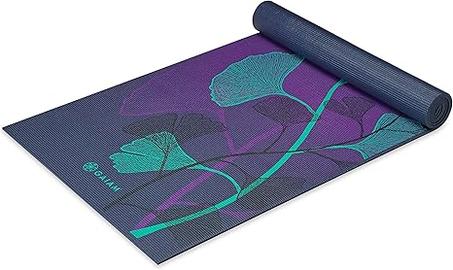 Gaiam - Tapete de yoga, estampado, extragrueso y antideslizante, de 15/64 de pulgada de grosor, para todo tipo de yoga, pilates y ejercicios en el suelo (68 pulgadas de largo x 24 pulgadas de