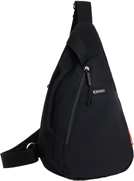 Bolso cruzado universal para hombres y mujeres, hecho de nailon, bolso cruzado casual, adecuado para acampar y viajar (negro)