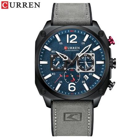 Curren Watch Leather Gray Blue
