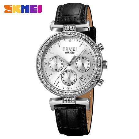 Skmei 2089 Beautiful Black Woman Quartz Watch