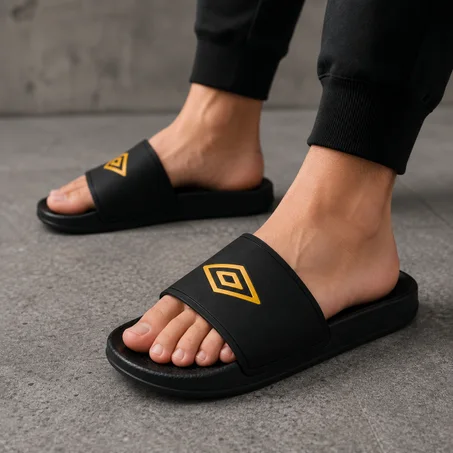 Claquettes Umbro Original – Noir & Or | Homme