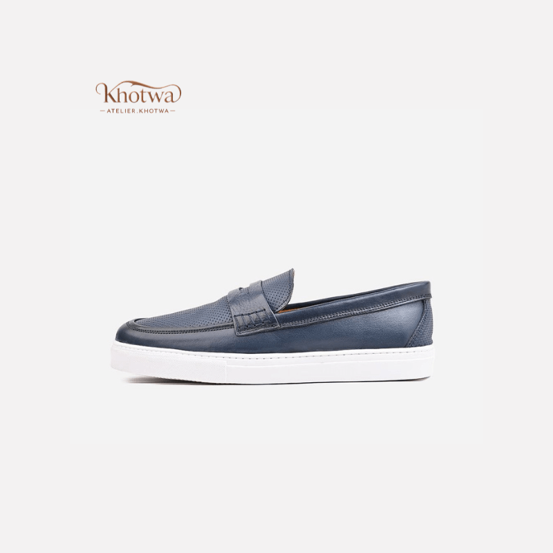 Mocassins Cuir Prestige – Bleu Nuit