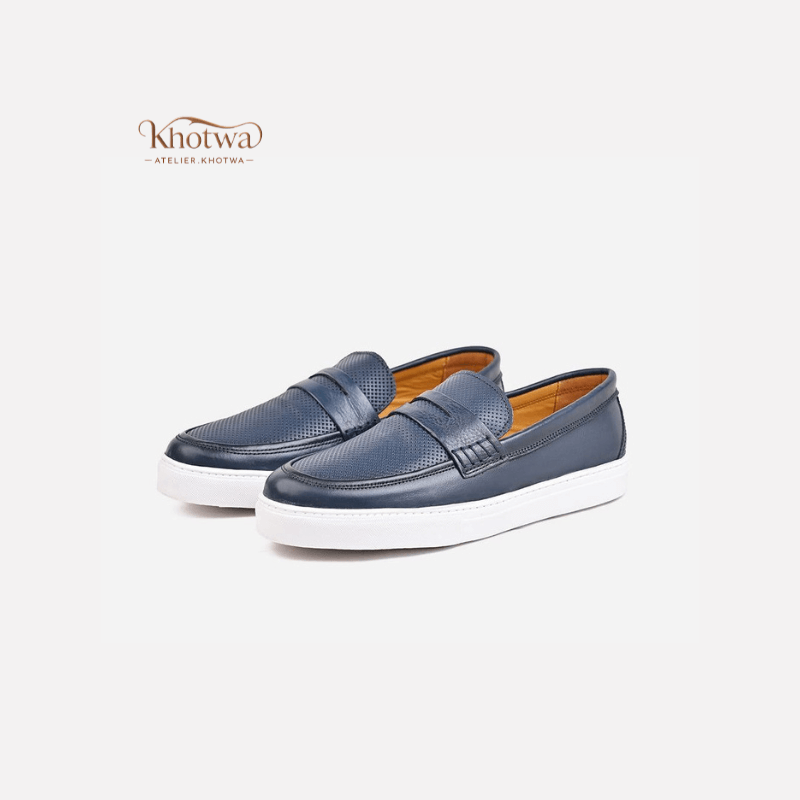 Mocassins Cuir Prestige – Bleu Nuit