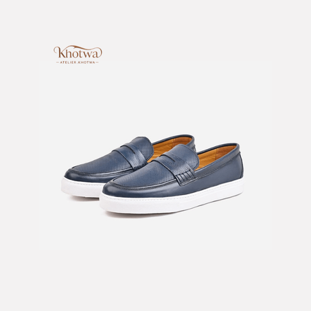 Mocassins Cuir Prestige – Bleu Nuit