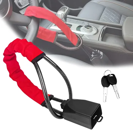 Steering Wheel & Seat Belt Anti-Theft Lock – قفل مضاد للسرقة لعجلة القيادة وحزام الأمان