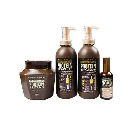 keratine queen keratineE queen Ensemble de Traitement des Cheveux à la Kératine Brésilienne Protein (Sans Sulfate)