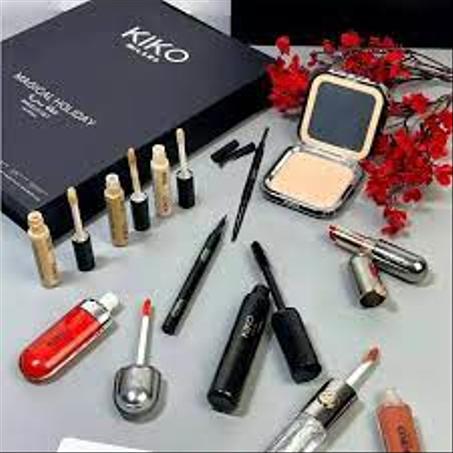KIKO MAKEUP SET Box kiko milano Kit De Maquillage : Rouge À Lèvres, Ombre À Paupières Et Crayon Yeux