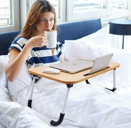 طاولة الحاسوب خشبية محمولة قابلة للطي