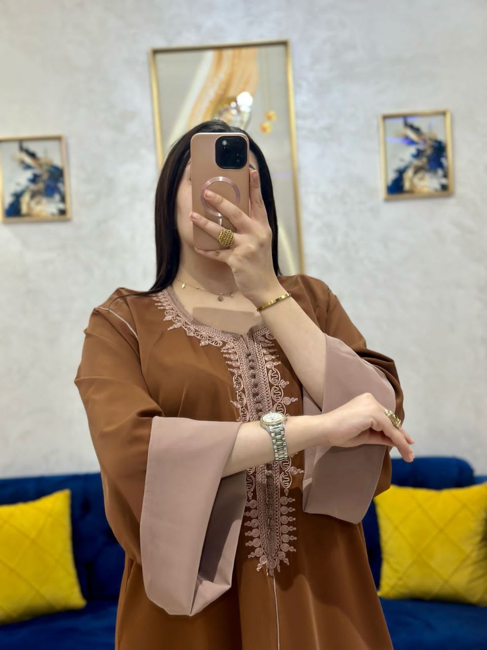 قُــــفطان كرناج بالطرز العقاد 🪢👌 ثوب كْـــــــــريب كوريا