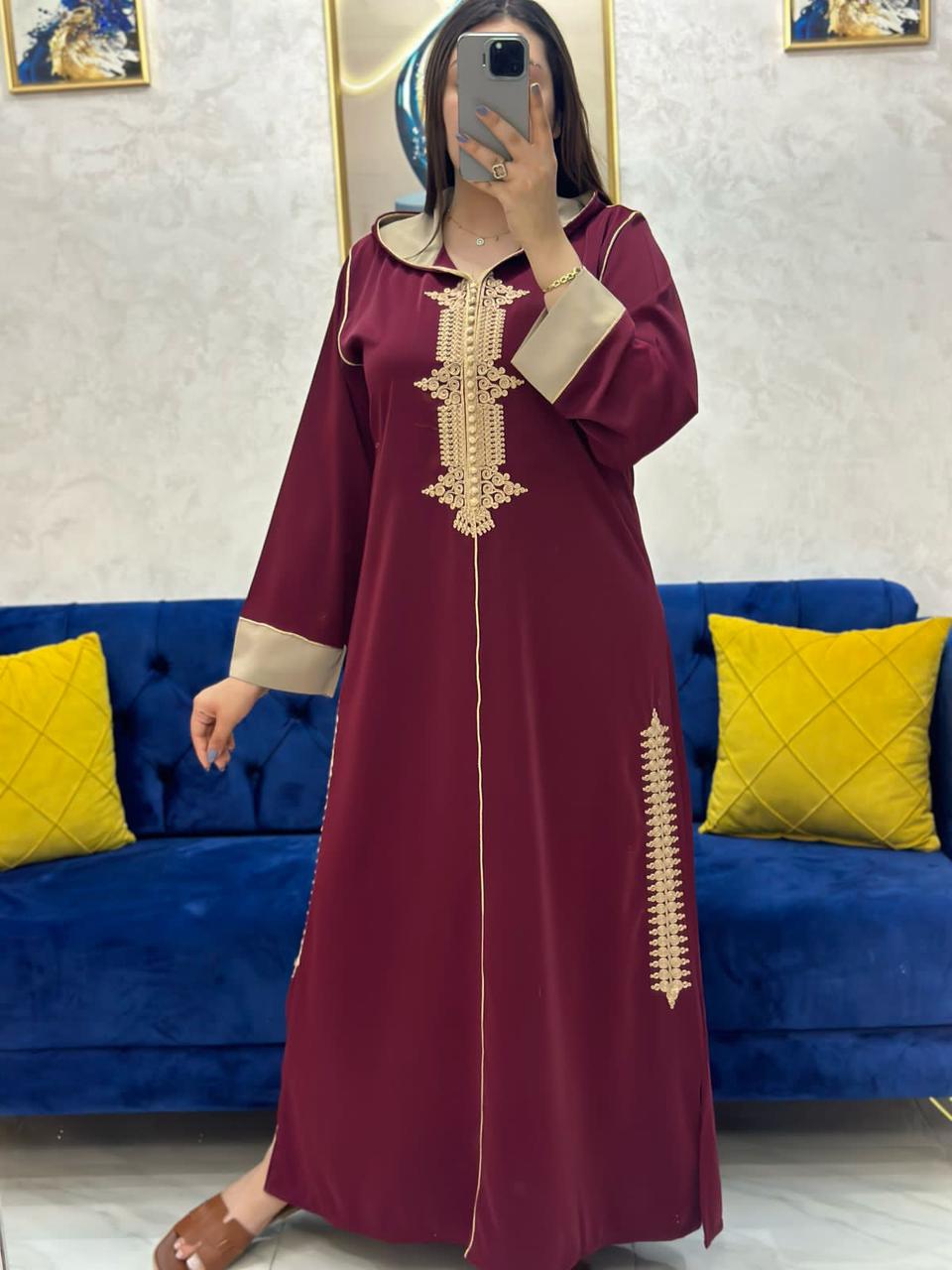 🌟 جلابة الموسم لي كيقلبو عليها الجميع!   كريب فاخر + طرزة فاسية كتخطف الأنظار