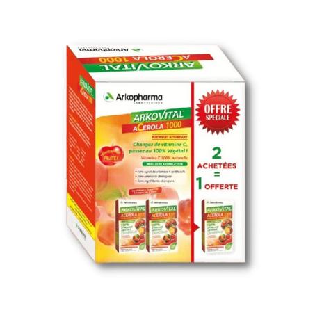 ARKOPHARMA ARKOVITAL ACEROLA 1000 PACK 2 + 1 GRATUIT
