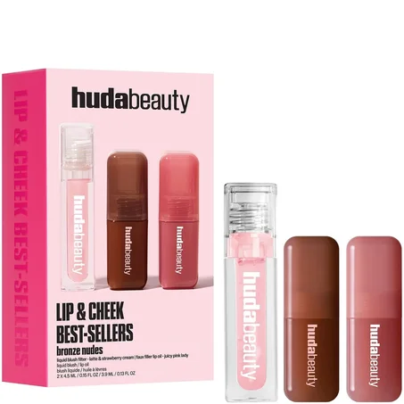 HUDA BEAUTY Bronze Nudes Lip And Cheek Best Sellers