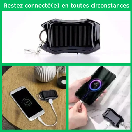 Restez connecté(e) en toutes circonstances avec Notre Porte-clés solaire 1200mAh !