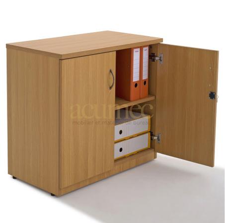 Armoire bout de bureau portes battantes H73xL80xP45 cm