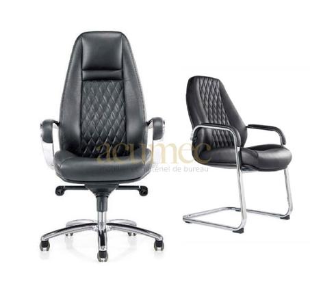 Fauteuil Président en Cuir avec 2 visiteurs REF:109