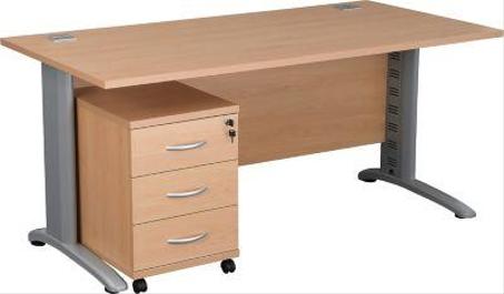 Bureau avec caisson dimensions et couleur au choix