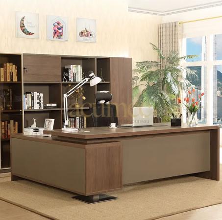 Bureau président avec retour et caisson 180cm 200cm et 220cm