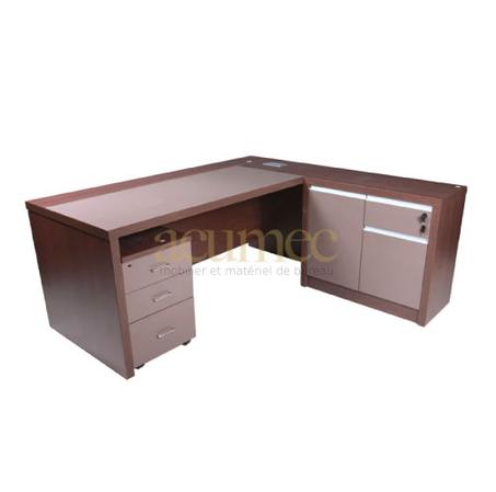 Bureau président  avec retour et caisson REF:KB16