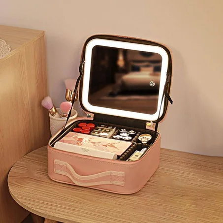 Trousse de maquillage avec miroir LED