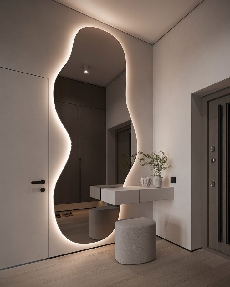 Coifeuse + miroir + pouf