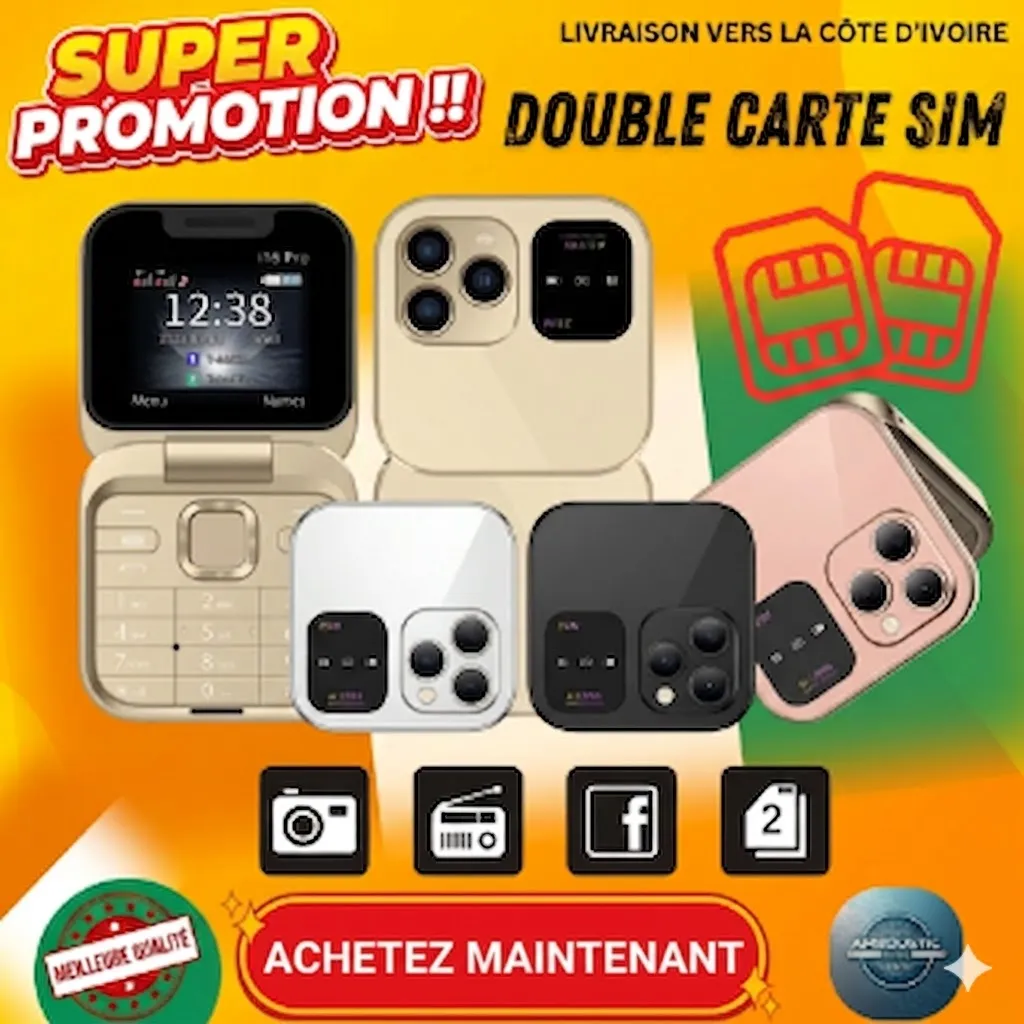 Téléphone à Clapet Mini i16 Pro - Double SIM & Design Premium