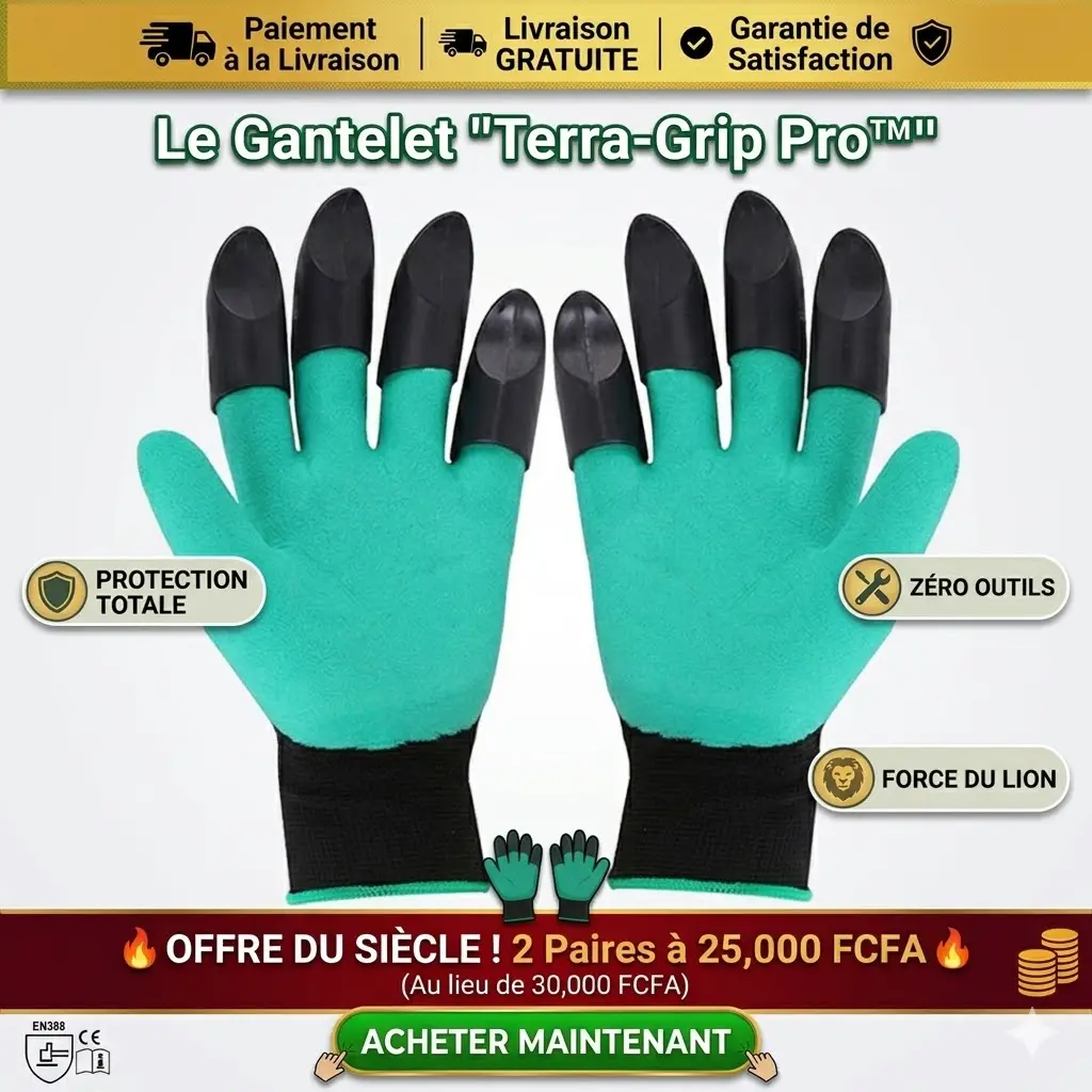 🛡️🌱 de Jardinage Révolutionnaires "Terra-Grip Pro™" : Protection Totale & Griffes de Plantation Intégrées 🧤 💎🌱