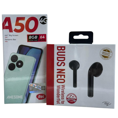 ITEL A50 8/64 + ecouteur bluetooth itel