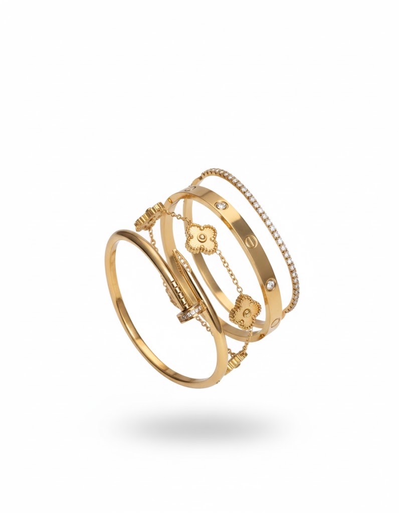 Promotion  4 bracelets en acier inoxydable