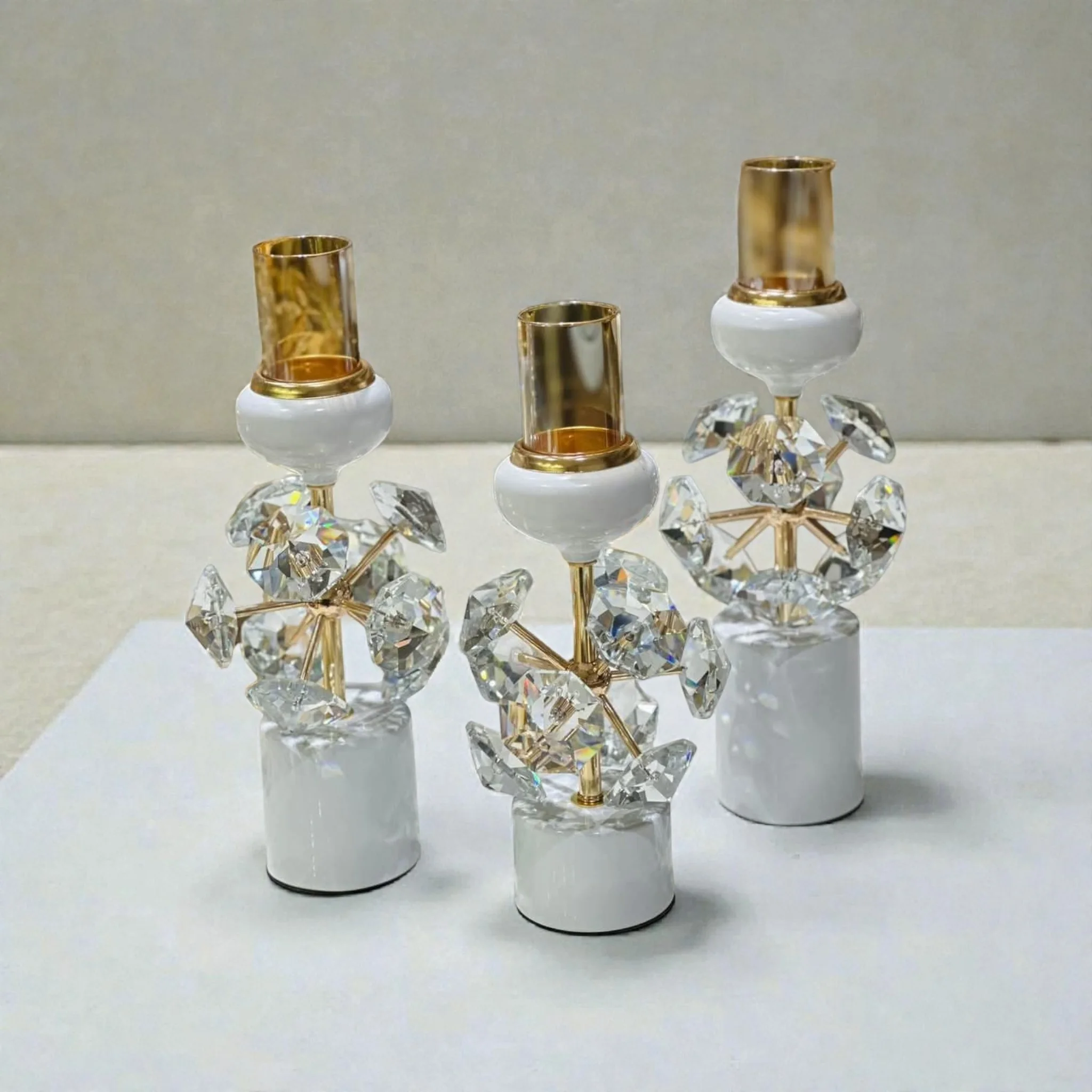 حامل شموع كريستال فاخر