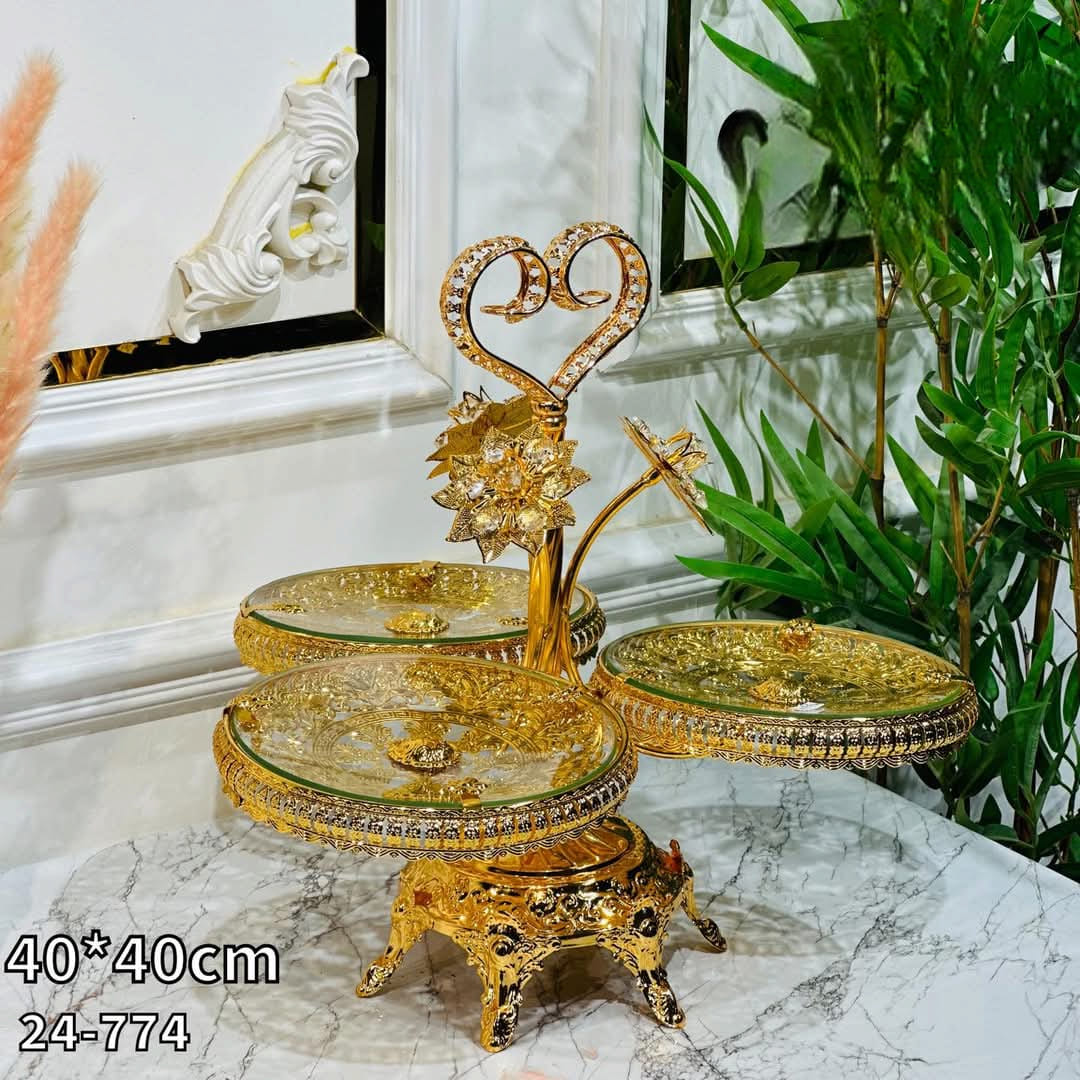 حامل تقديم فاخر بـ 3 طوابق