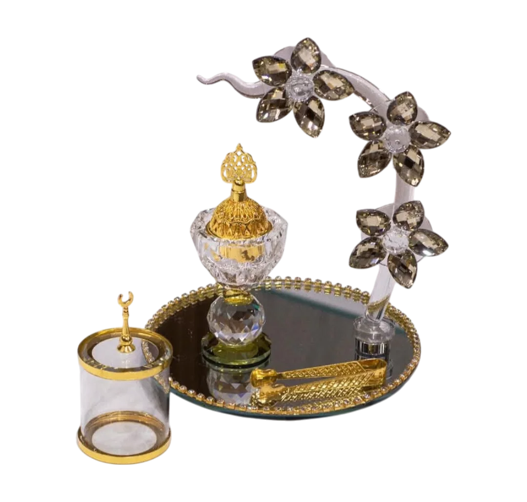 طقم مبخرة كريستال