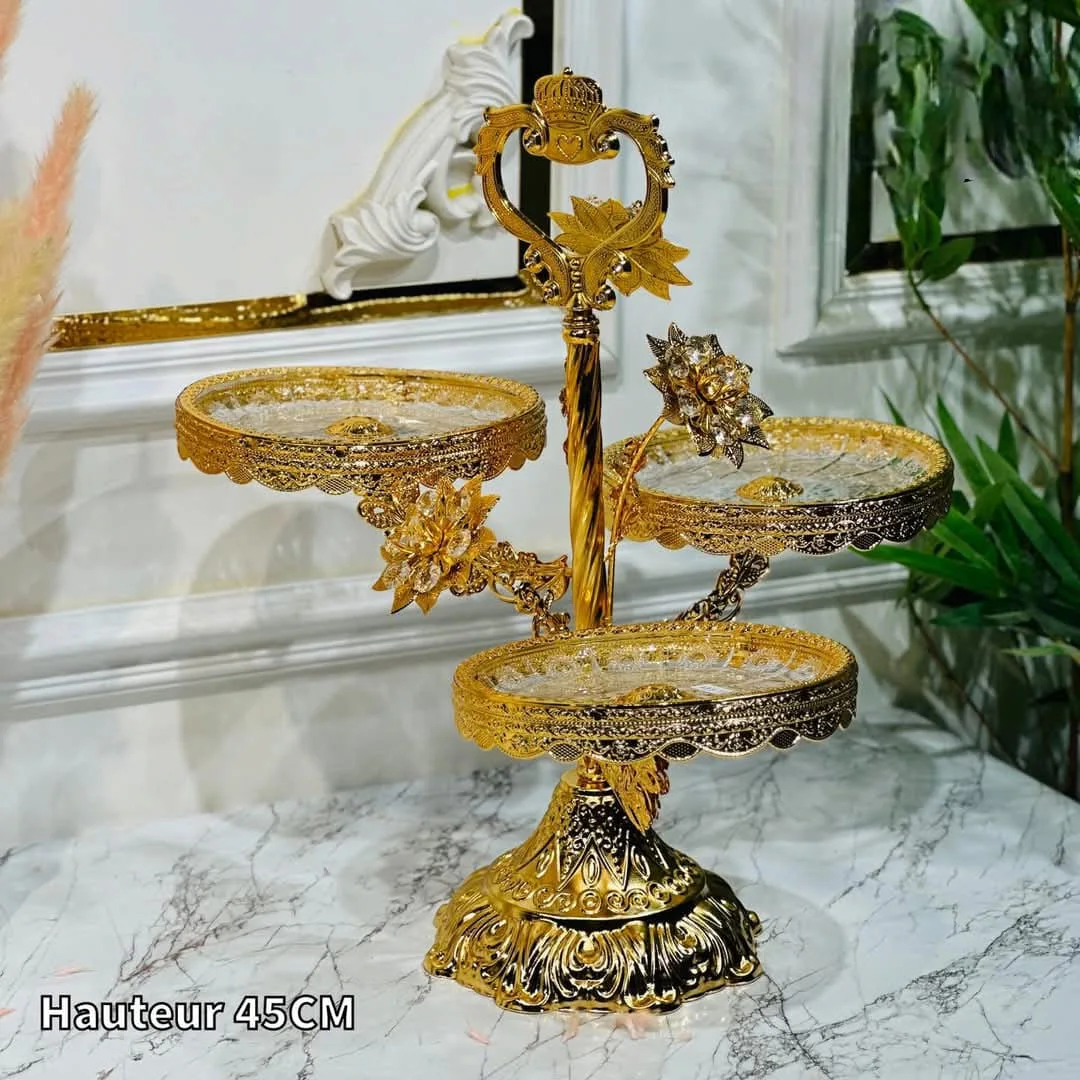 حامل تقديم فاخر بـ 3 طوابق