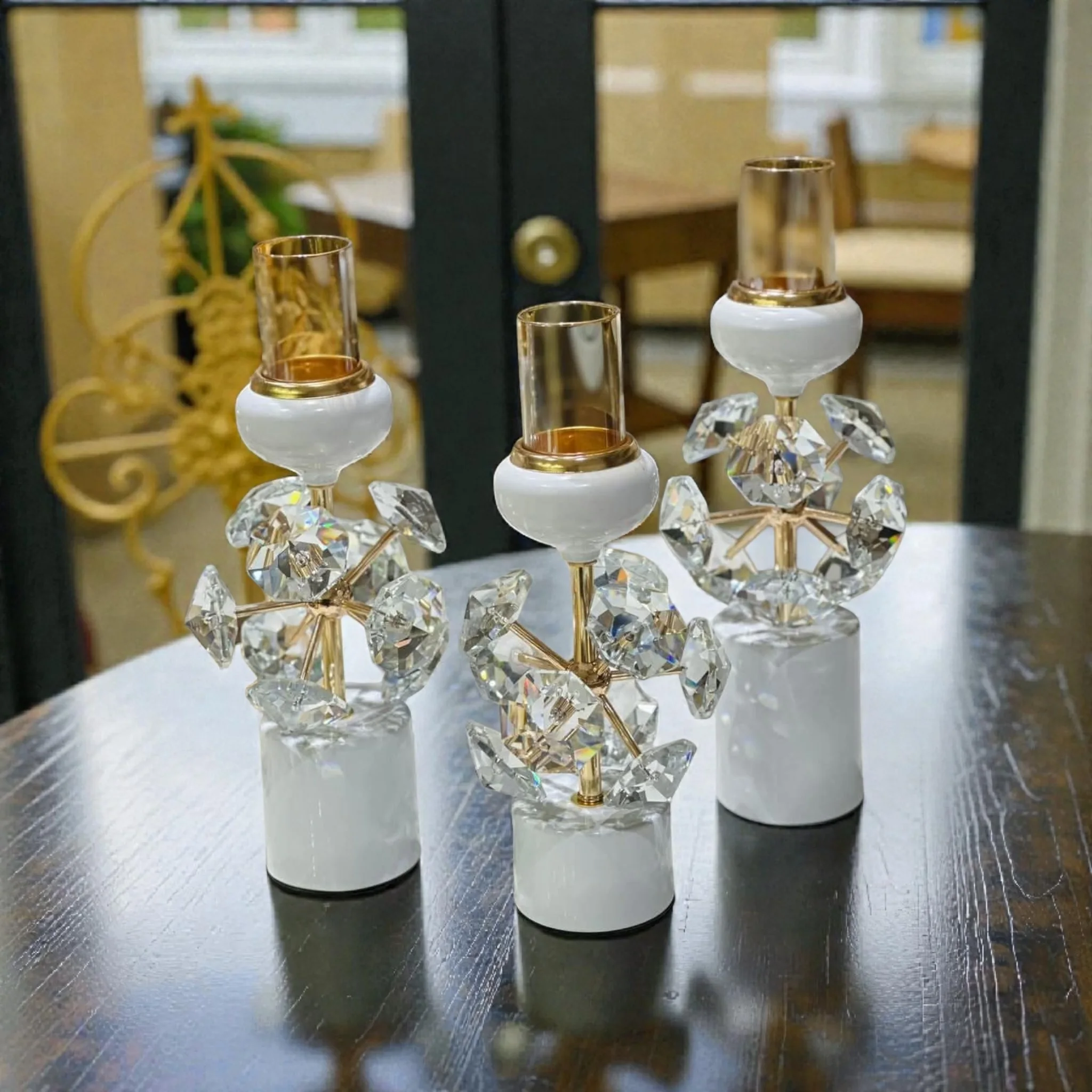 حامل شموع كريستال فاخر