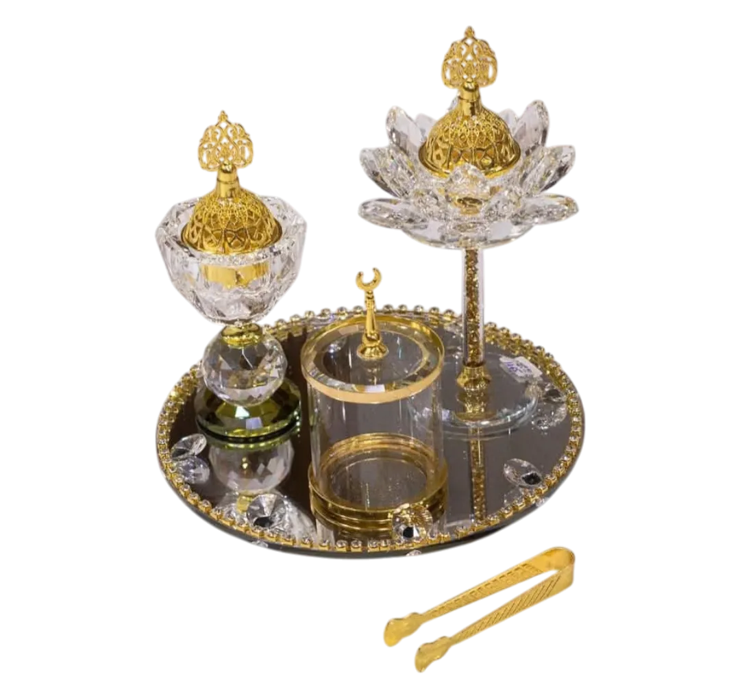 طقم مبخرة كريستال