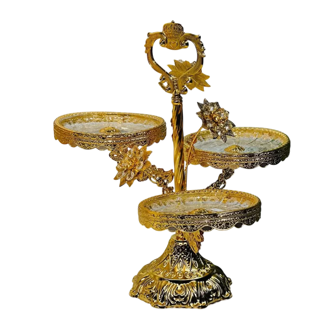 حامل تقديم فاخر بـ 3 طوابق