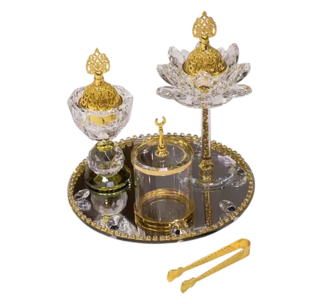 طقم مبخرة كريستال