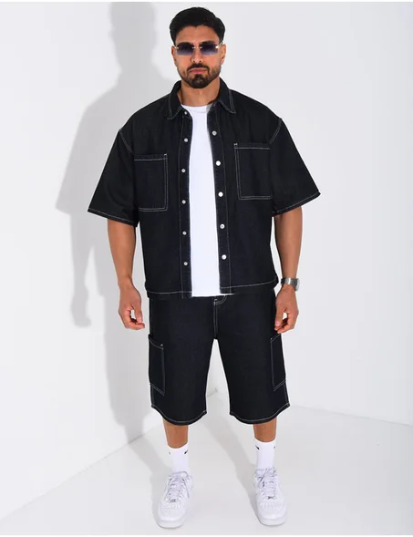 ENSEMBLE JEAN CHEMISE ET SHORT