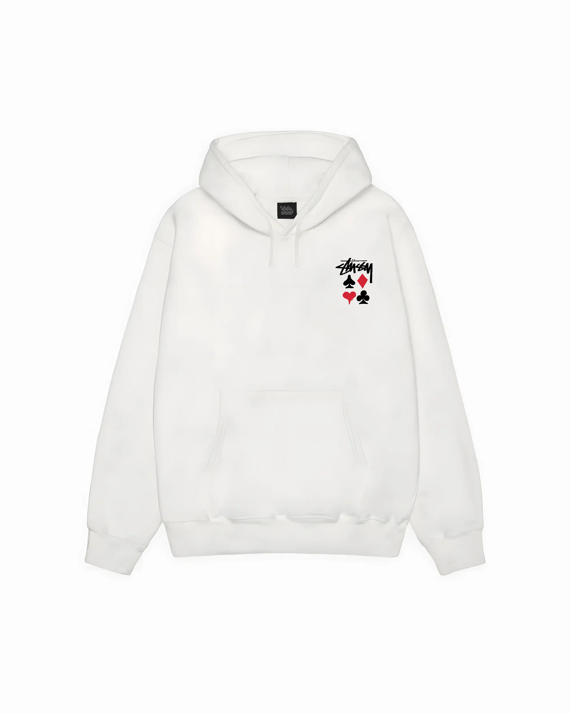 STÜSSY Playing Card Symbols White Hoodie