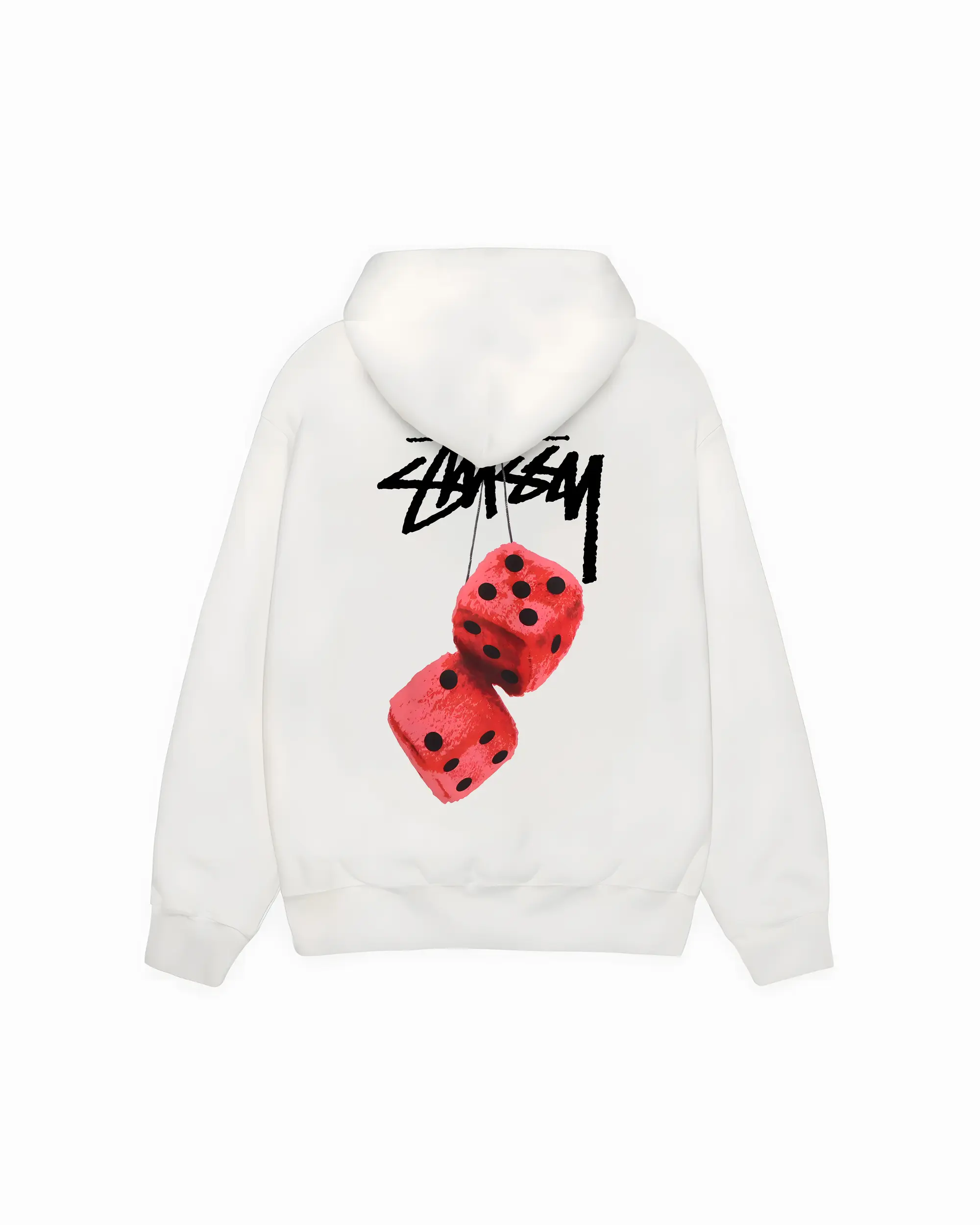 STÜSSY Red Fuzzy Dice Hoodie