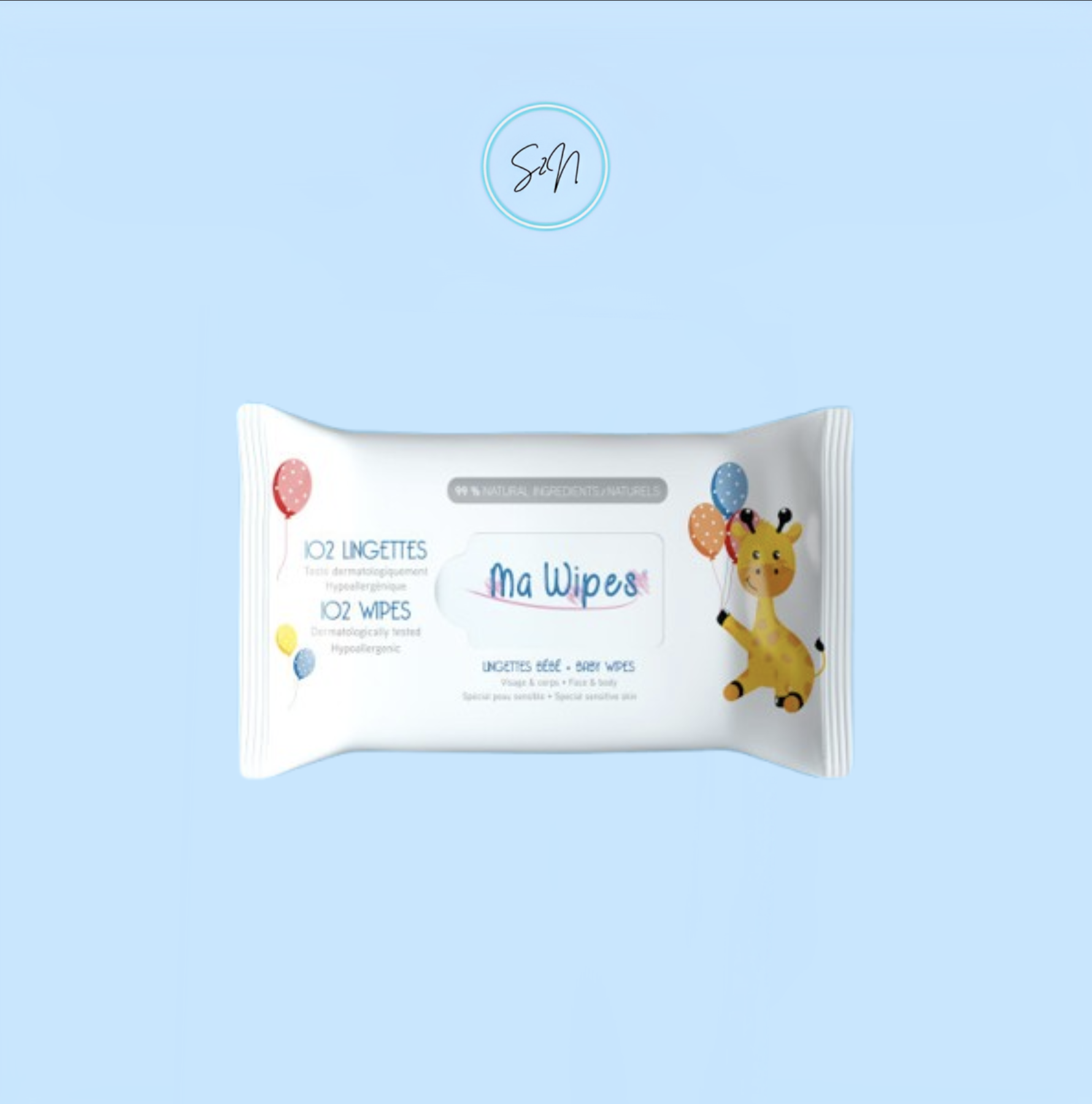 MA WIPES - 102 LINGETTES NETTOYANTES - BÉBE