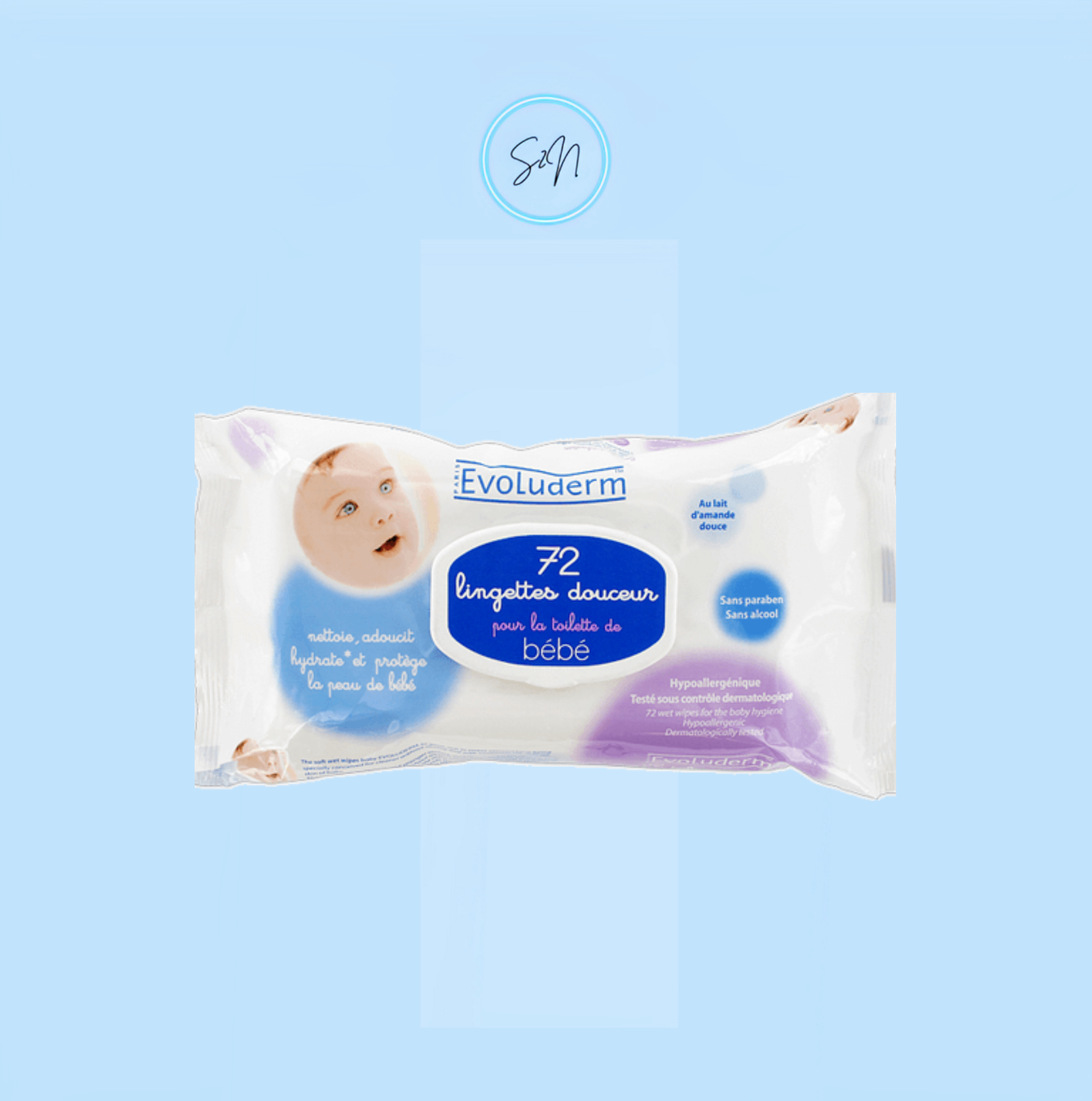 EVOLUDERM - LINGETTE NETTOYANTE BÉBÉ X72