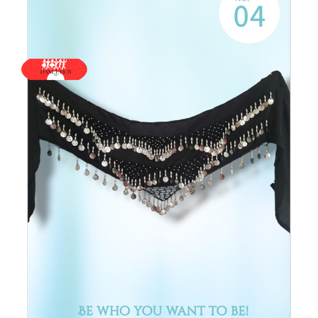 Ceinture chargée Couleur noir argenté