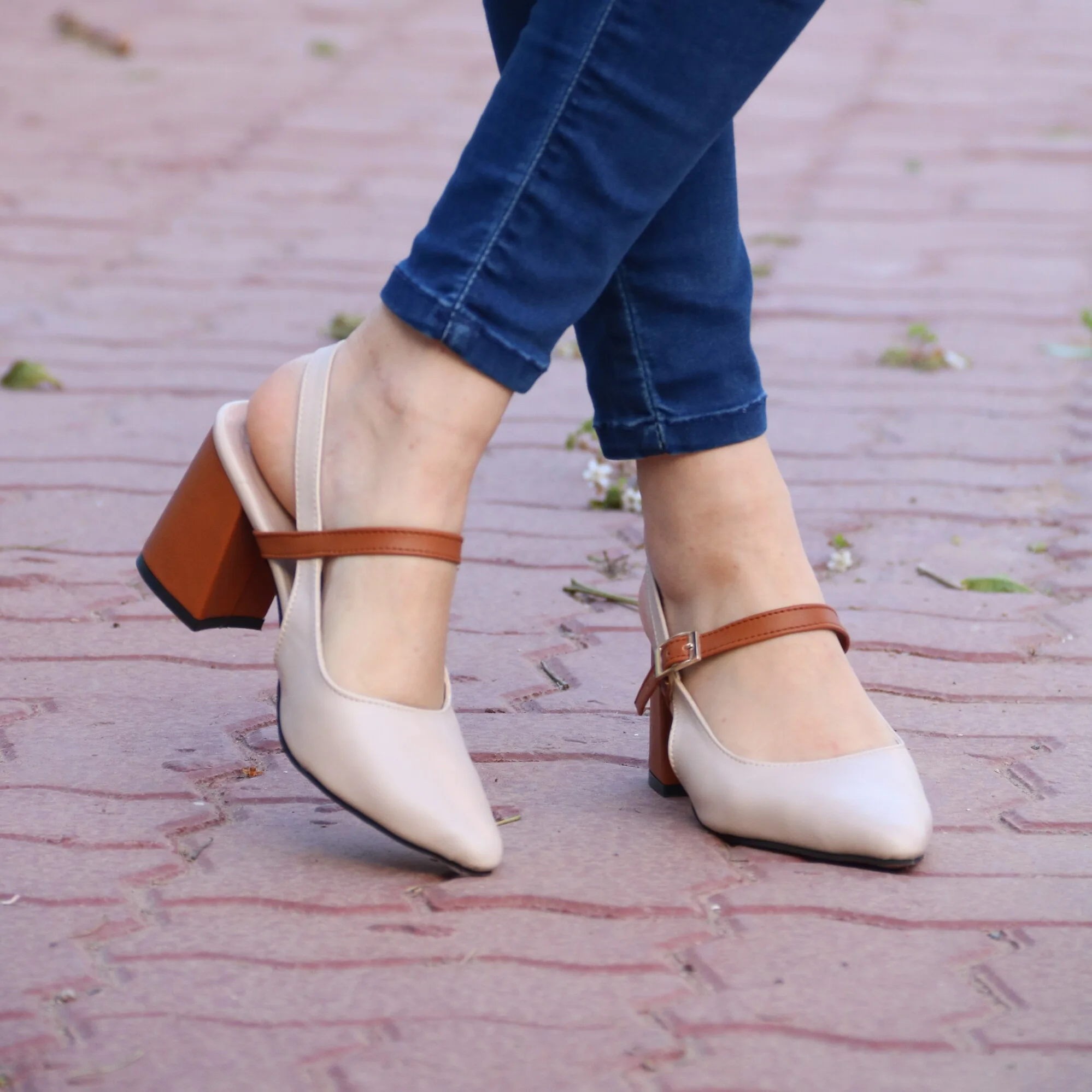 KOUKS  Escarpin - Sandale Demi-Talon BC/marron