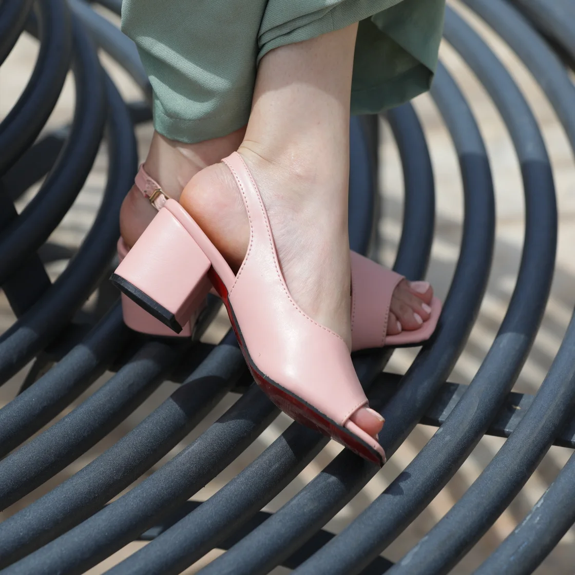 Sandale Demi-Talon -Rose