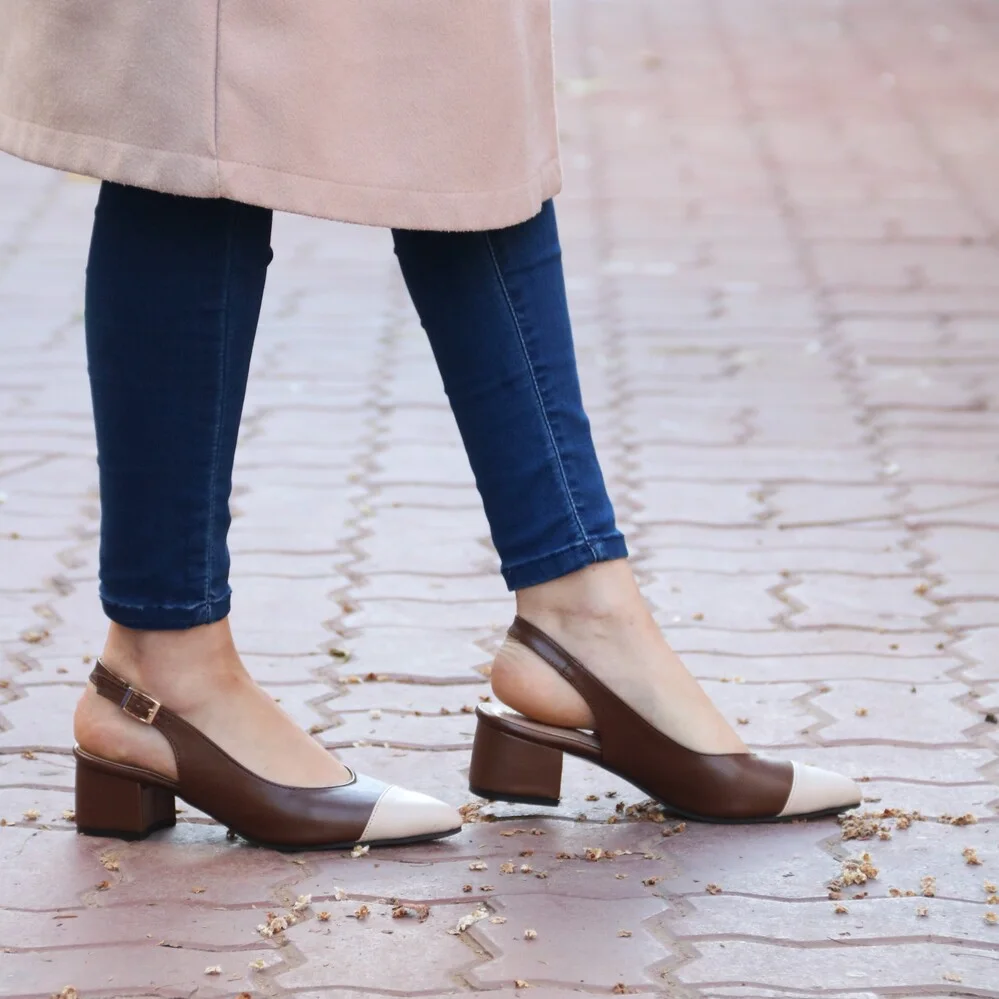 KOUKS Escarpin - Sandale Demi-Talon MARRON / BC