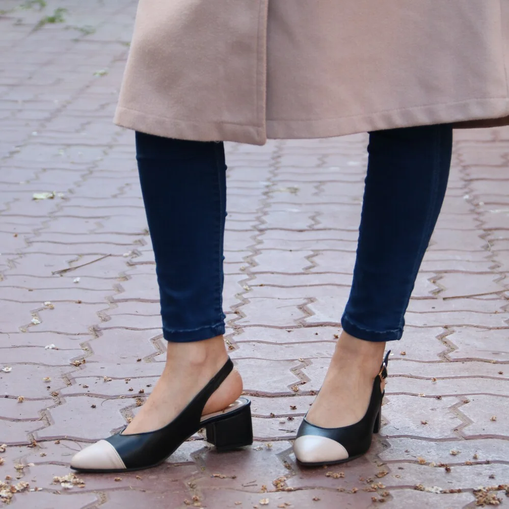 KOUKS Escarpin - Sandale Demi-Talon NOIR/ BC