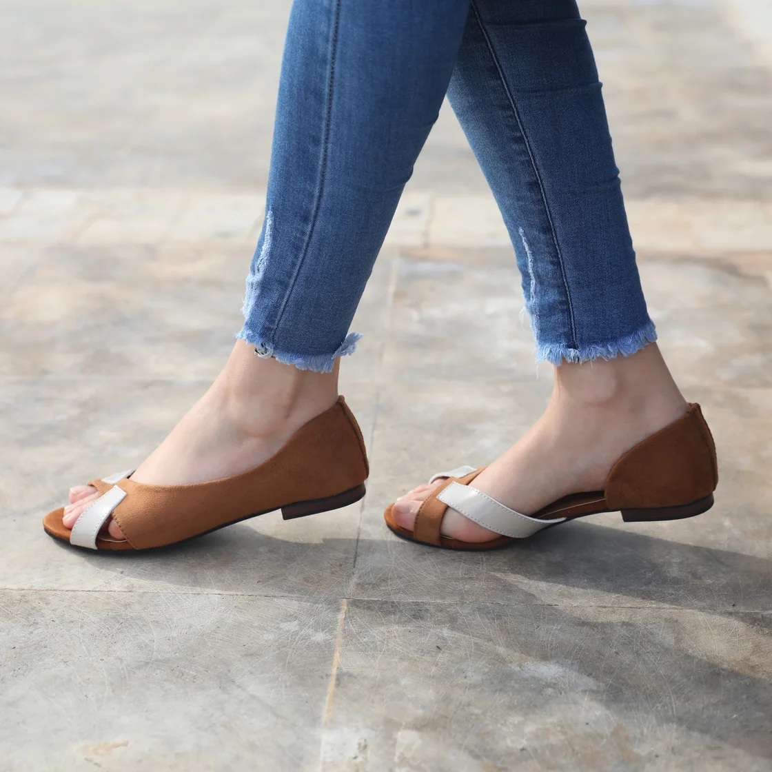 Ballerine pour femme colour MARRON