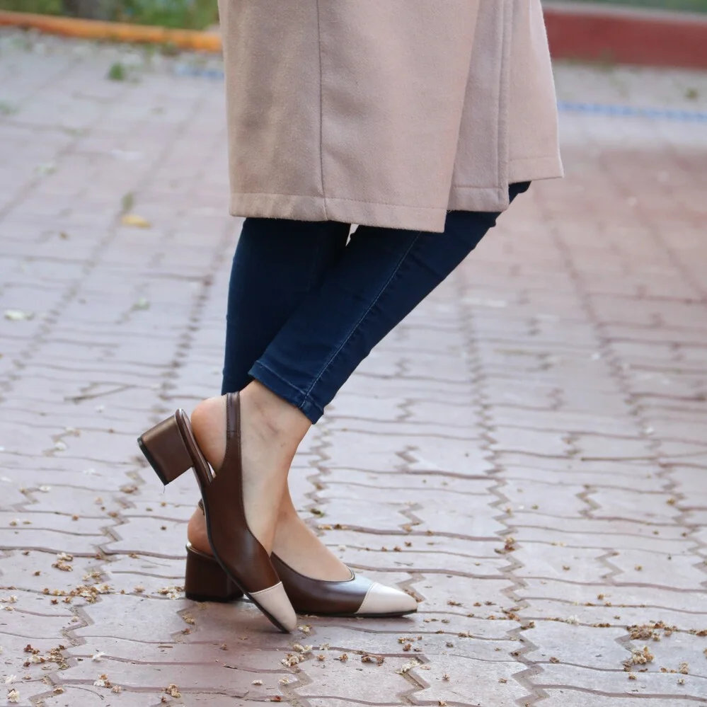 KOUKS Escarpin - Sandale Demi-Talon MARRON / BC