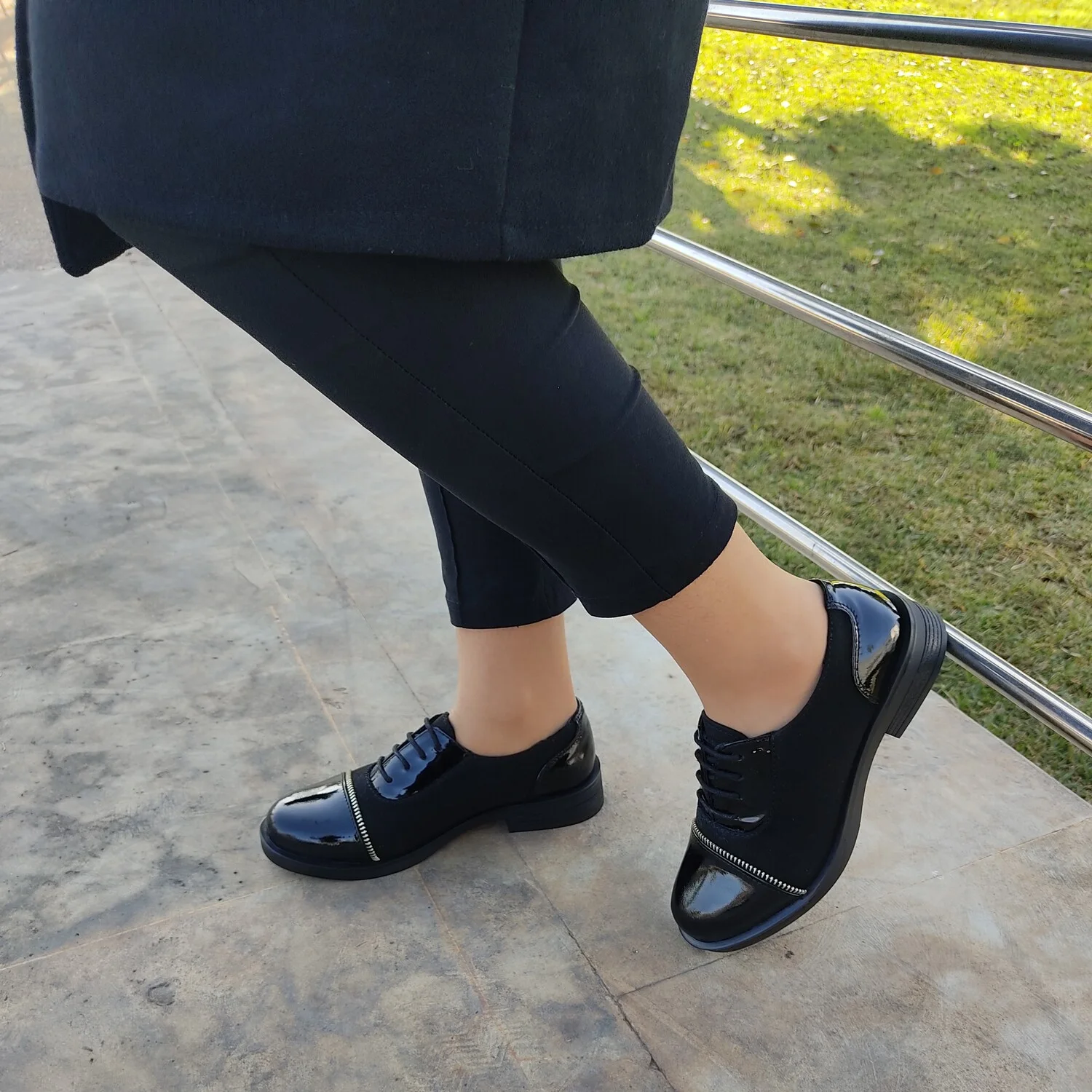 chaussures plates pour femme en cuir