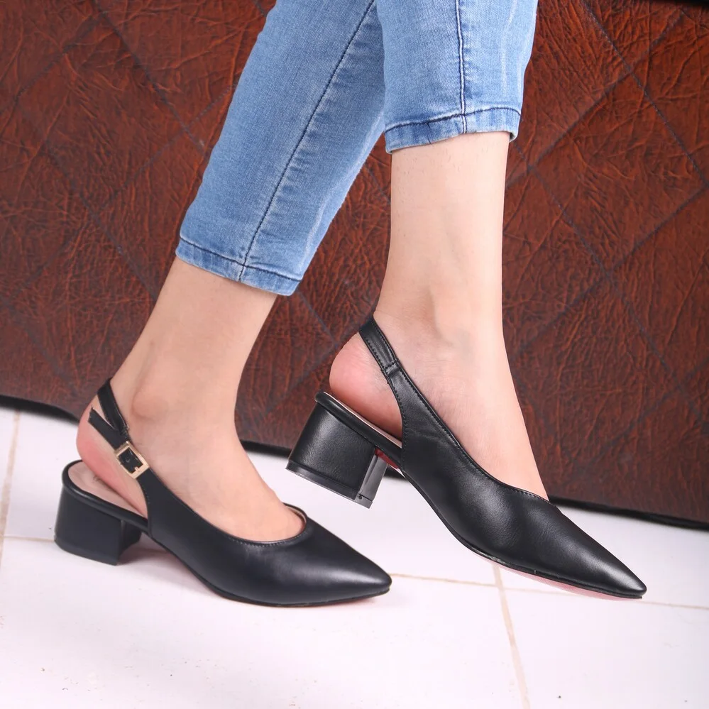Escarpins - Sandale a demi  Talon -NOIR